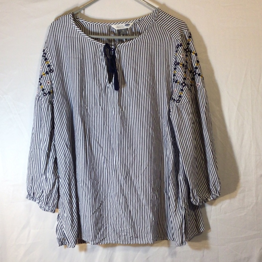 Old navy the tunic shirt women’s blue  stripes size XL